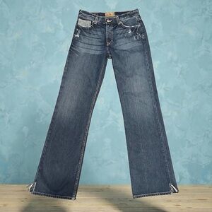 BKE Straight Leg Jeans Men's 30x34 Blue Dark Wash Distressed Whiskered
